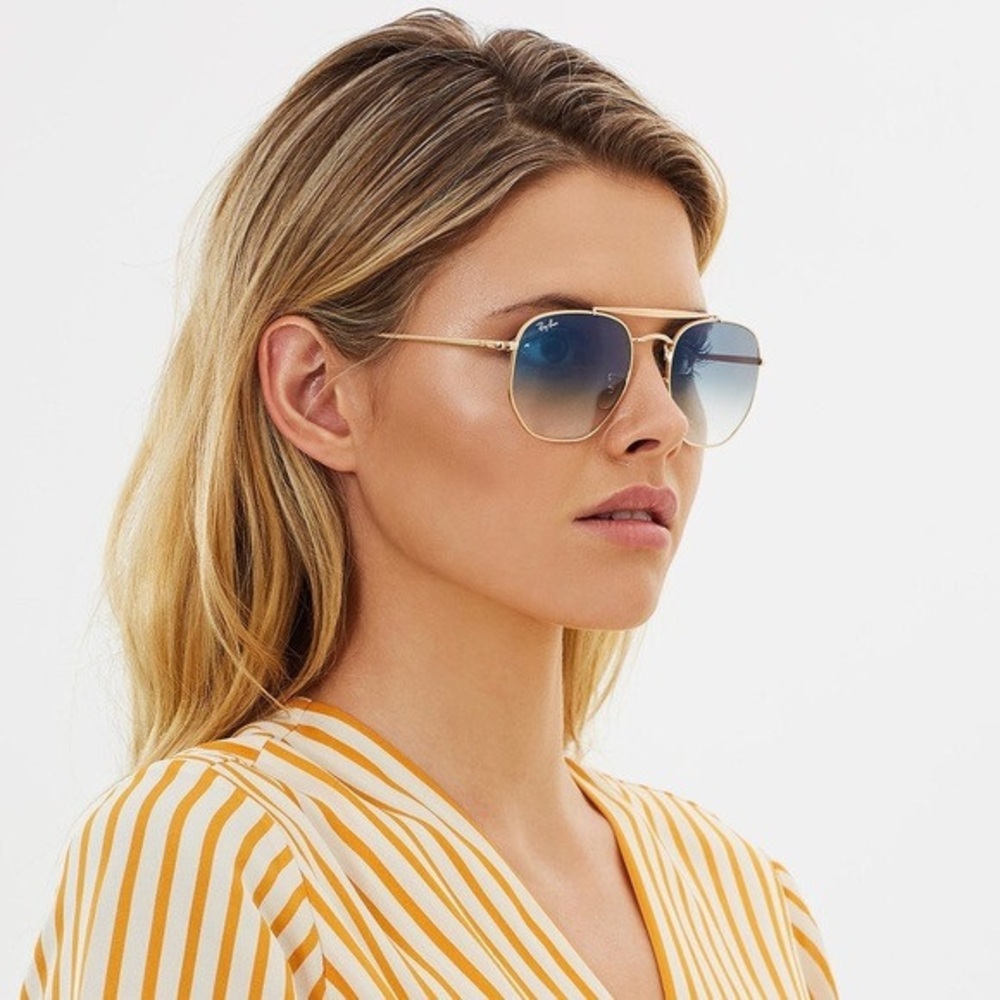 Ray-Ban Rb3648 Marshal Gold Frame with Blue Gradient Lenses 301/3F Arista 54mm - Picture 10 of 14